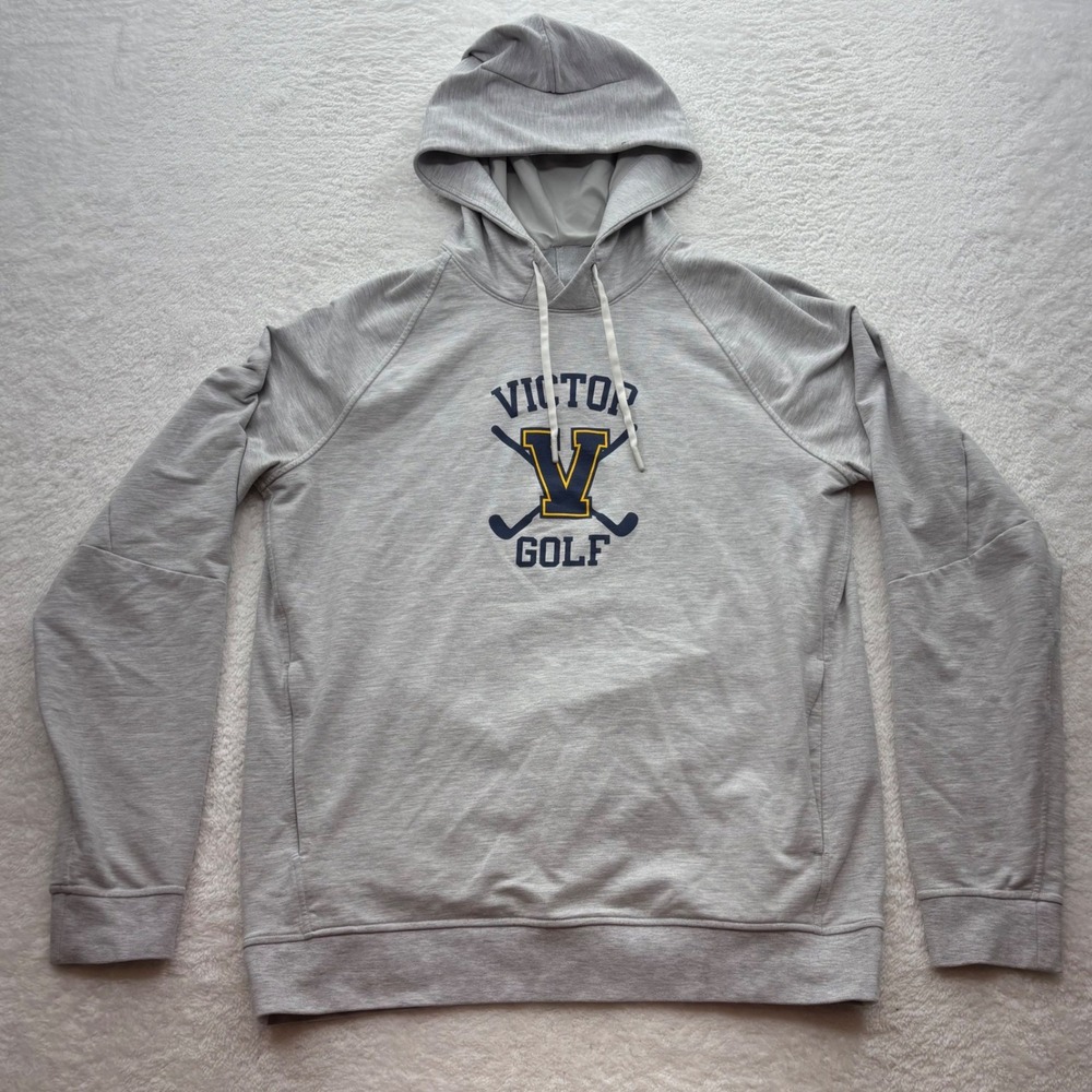 Lululemon City Sweat Hoodie Mens Large Grey Victor Golf Graphic LM3ATLS
